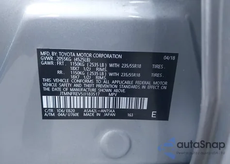 2018 Toyota Rav4 Se from USA, damaged, VIN JTMNFREV5JJ183517